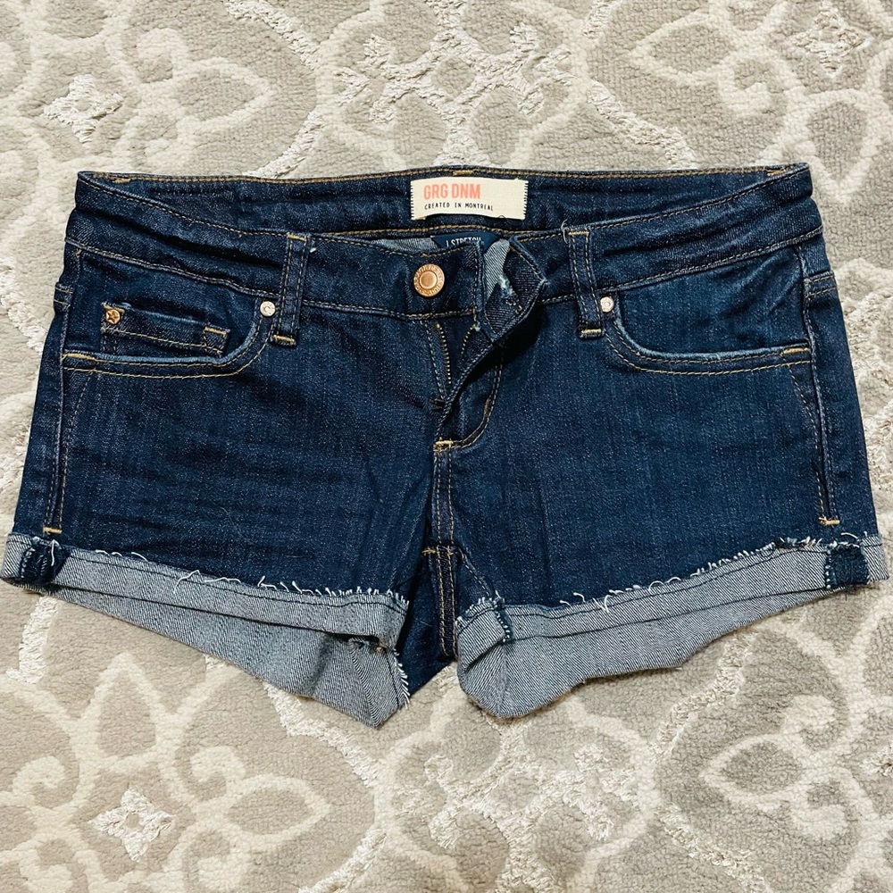 Garage Dark Blue Jean Shorts with Rolled Hem size 1